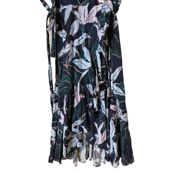 Tory Burch Floral Midi Dress - Black and White - Picture 4 of 11